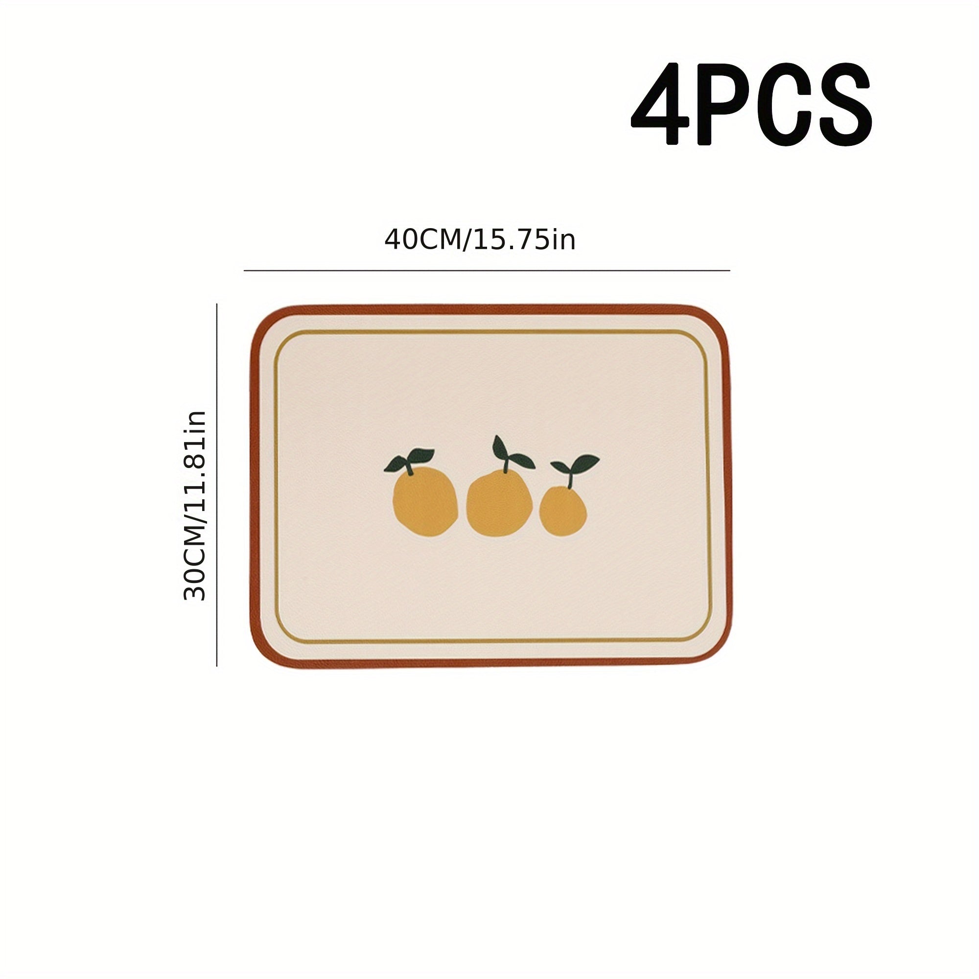 Artificial Leather Placemat, Heat Insulation Pad, Creative Office Desk Mat Decorative Coaster, Wipeable Washable Kitchen Table Mat, Suitable for Kitchen Dining Room Hotel