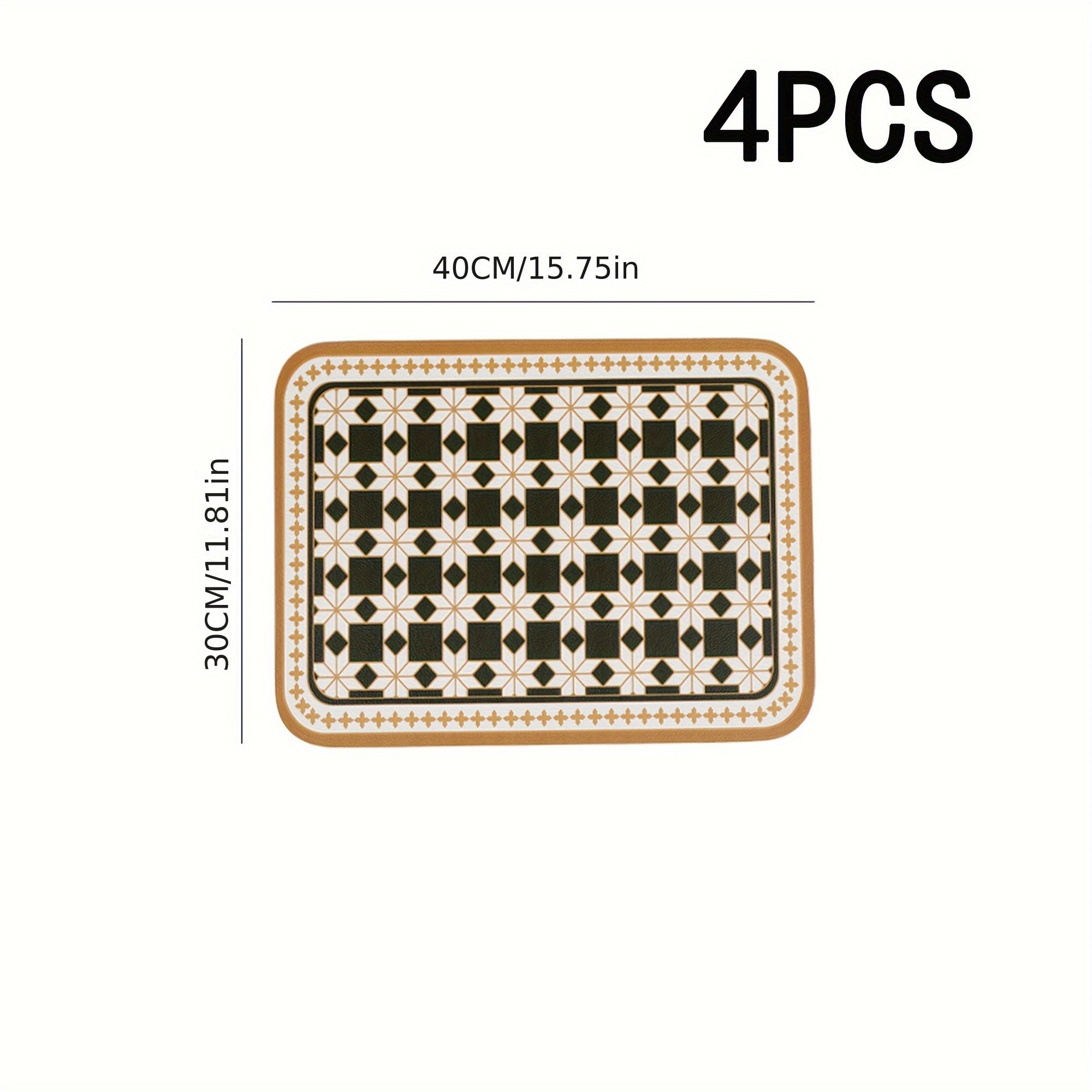 Artificial Leather Placemat, Heat Insulation Pad, Creative Office Desk Mat Decorative Coaster, Wipeable Washable Kitchen Table Mat, Suitable for Kitchen Dining Room Hotel