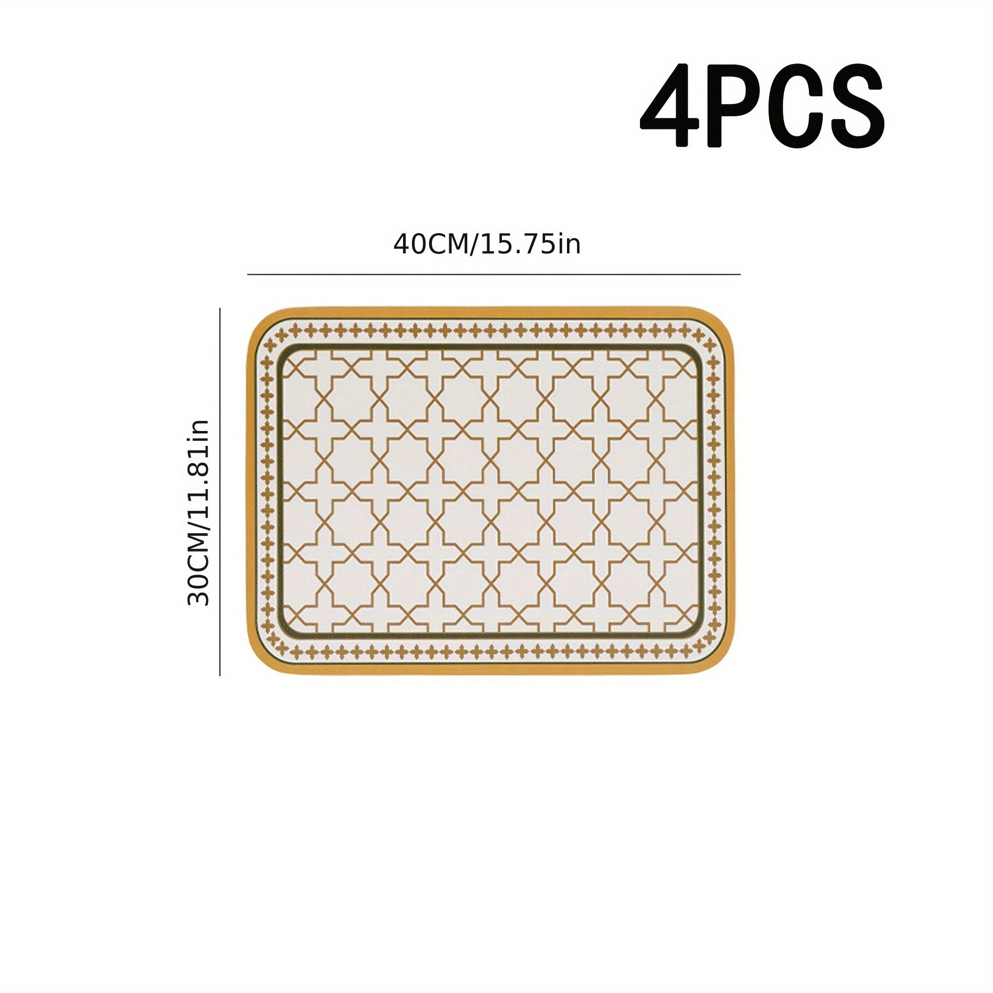 Artificial Leather Placemat, Heat Insulation Pad, Creative Office Desk Mat Decorative Coaster, Wipeable Washable Kitchen Table Mat, Suitable for Kitchen Dining Room Hotel