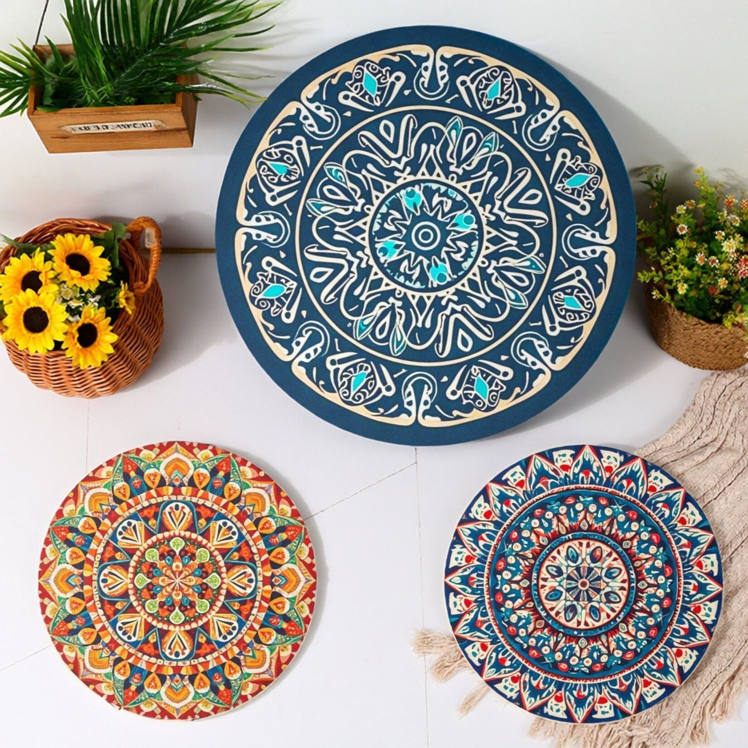 Anti-slip Cup Mat - Bohemian Style - High-end Household Heat Insulation Mat - Heat-resistant Table Mat - Dish Mat - Plate Mat