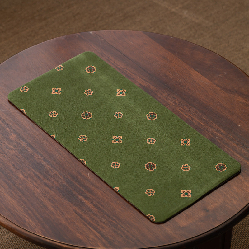 New Chinese Style Zen Tea Mat Dual-Sided Dry Tea Mat Xiangyun Sha Fabric Heat-Resistant Table Mat for Tea Ceremony And Home Decor