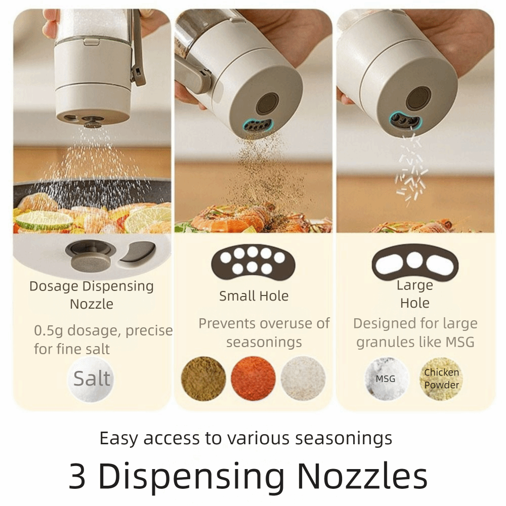 3pcs 0.02 oz Quantitative Sprinkler Practical 180\u002F250ml Dual-Purpose Function Glass Seasoning Bottle Sealed Push Type Spice Bottle BBQ