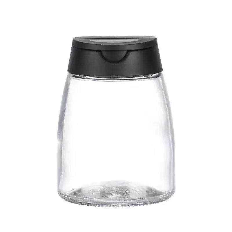 Glass Seasoning Bottle, Double Lid (Pouring And Sieve), Includes Spice Grinder, for BBQ Salt Pepper, Kitchen Storage
