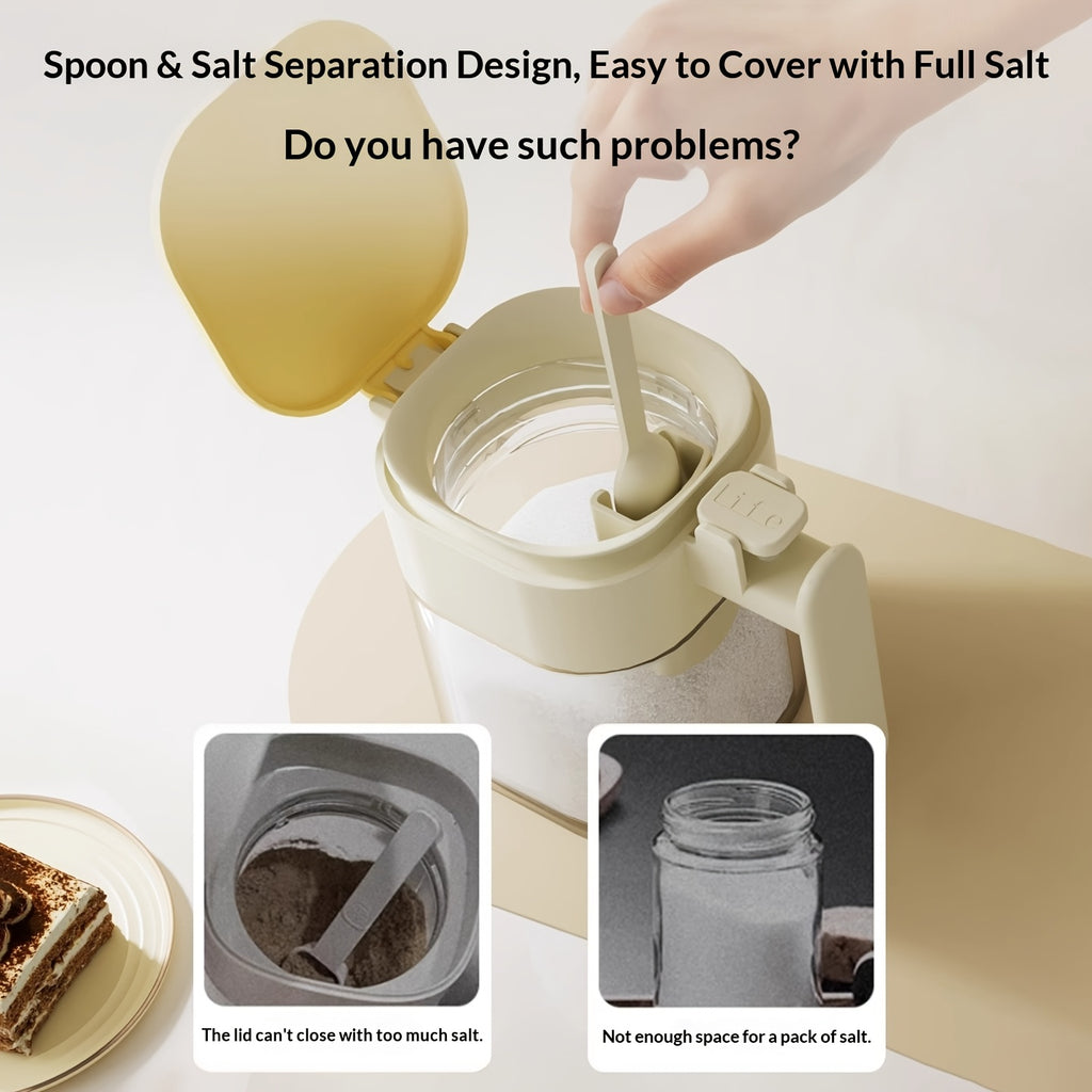 4-Pack Glass Spice Jars with Spoon | Sealed and Moisture-Proof Seasoning Containers for Kitchen Storage