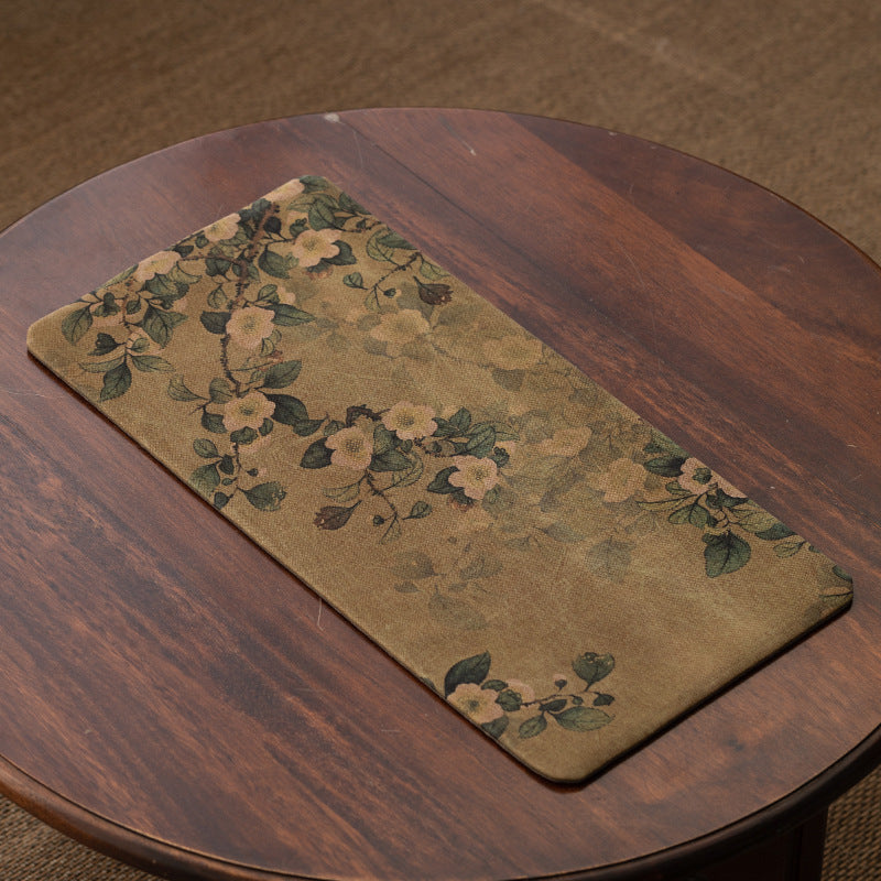 New Chinese Style Zen Tea Mat Dual-Sided Dry Tea Mat Xiangyun Sha Fabric Heat-Resistant Table Mat for Tea Ceremony And Home Decor