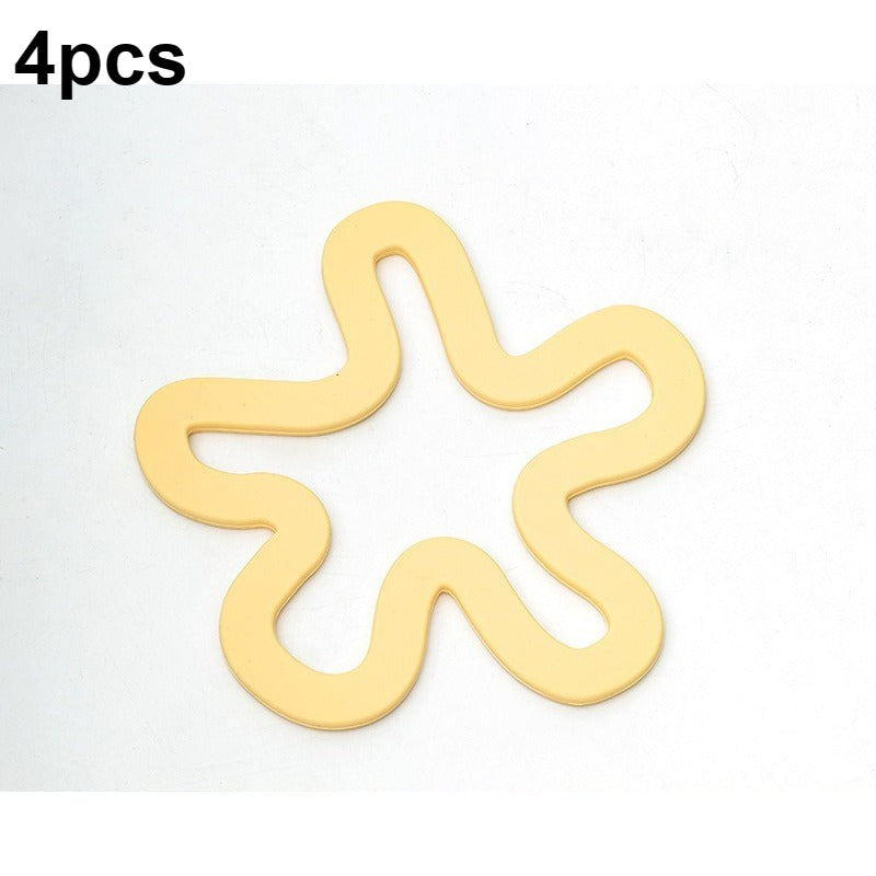 4pcs Silicone Heat Insulation Pads, Table MATS, Household Vegetable Plate MATS, Placemats, Clay Pot MATS, Bowl MATS, Table MATS and Cup MATS, Home Decoration MATS, Home Dining, Modern Kitchenware, Decorative Mats, Silicone Mats, Nonslip Surface, Cup