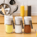 3pcs 0.02 oz Quantitative Sprinkler Practical 180\u002F250ml Dual-Purpose Function Glass Seasoning Bottle Sealed Push Type Spice Bottle BBQ