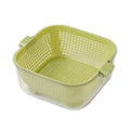 Kitchen Double-layer Drain Basket Washing Basket Household Thickened Transparent Drain Basin New Multi-functional Large-capacity Fruit and Vegetable Basin