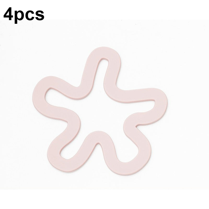 4pcs Silicone Heat Insulation Pads, Table MATS, Household Vegetable Plate MATS, Placemats, Clay Pot MATS, Bowl MATS, Table MATS and Cup MATS, Home Decoration MATS, Home Dining, Modern Kitchenware, Decorative Mats, Silicone Mats, Nonslip Surface, Cup