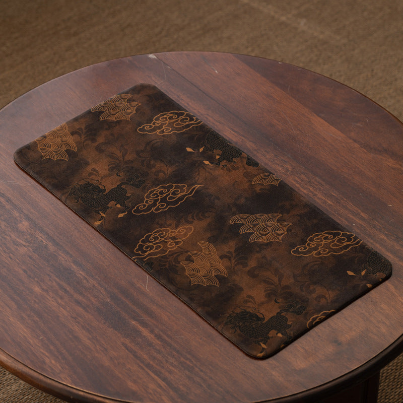 New Chinese Style Zen Tea Mat Dual-Sided Dry Tea Mat Xiangyun Sha Fabric Heat-Resistant Table Mat for Tea Ceremony And Home Decor