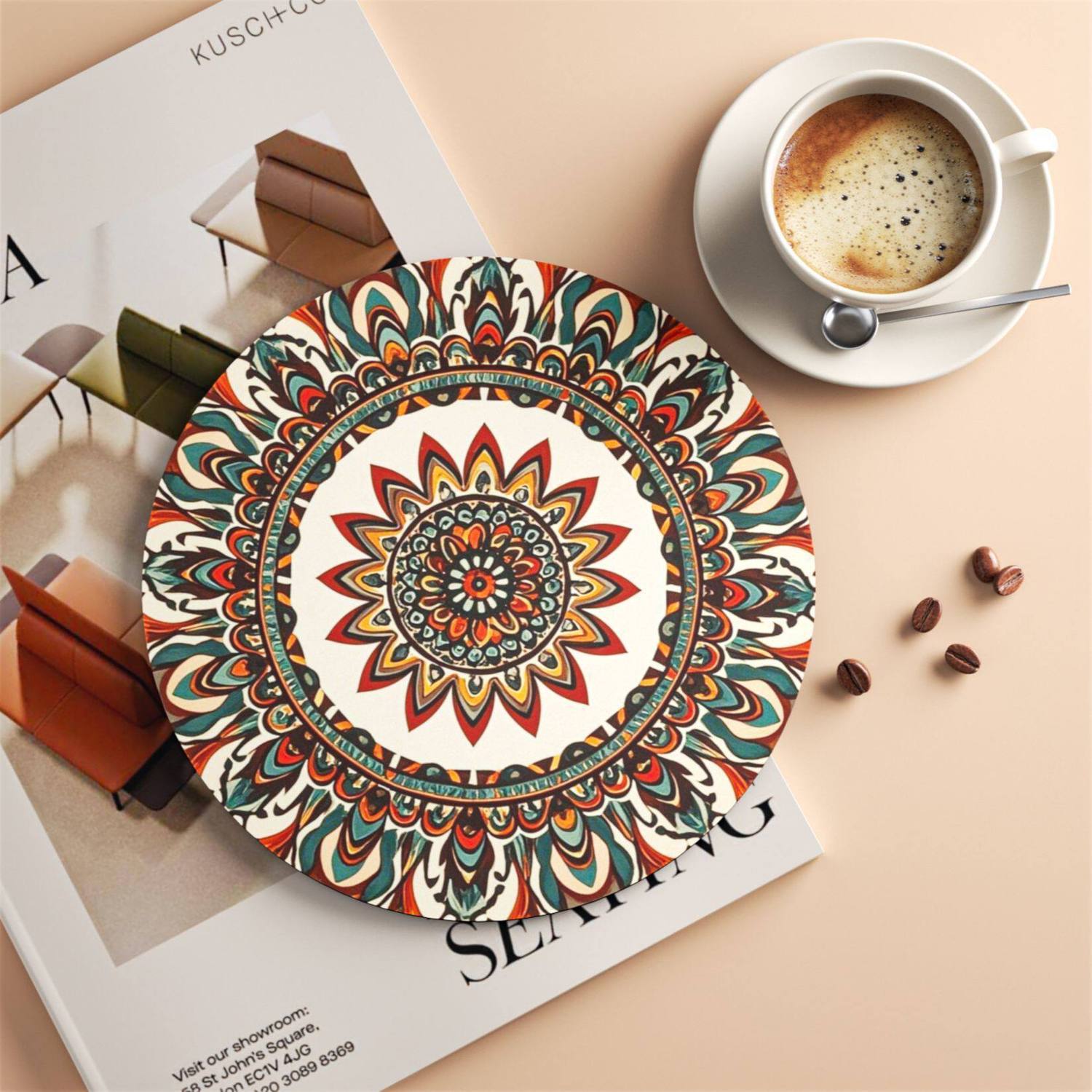 Anti-slip Cup Mat - Bohemian Style - High-end Household Heat Insulation Mat - Heat-resistant Table Mat - Dish Mat - Plate Mat