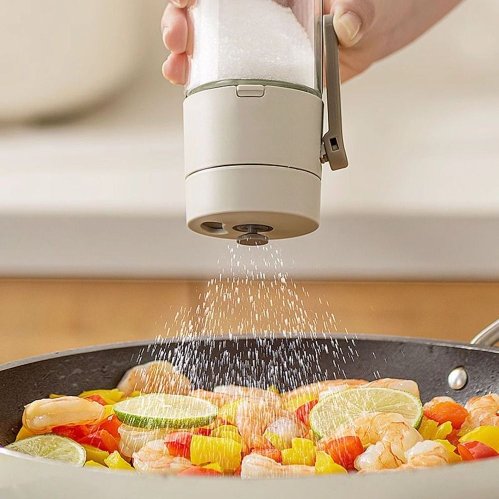 3pcs 0.02 oz Quantitative Sprinkler Practical 180\u002F250ml Dual-Purpose Function Glass Seasoning Bottle Sealed Push Type Spice Bottle BBQ